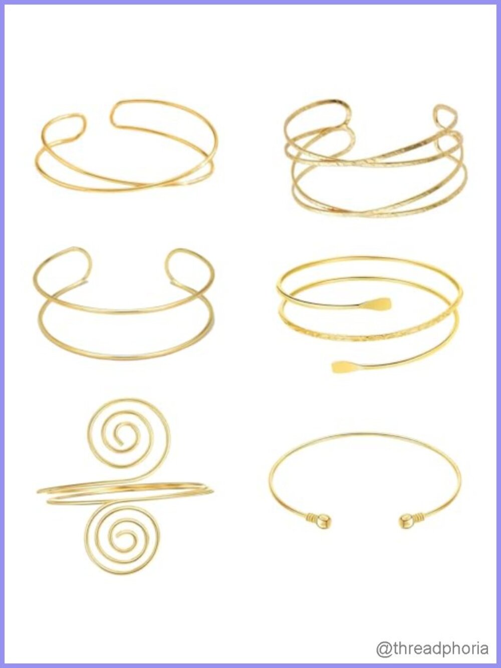 6 Piece Gold Upper Arm Cuff Bracelet Set for Women Adjustable Boho Festival